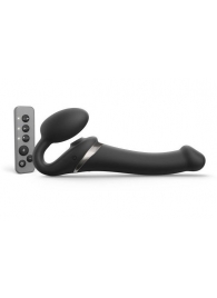 Черный безремневой страпон Multi Orgasm Size M с клиторальной стимуляцией - Strap-on-me - купить с доставкой в Улан-Удэ