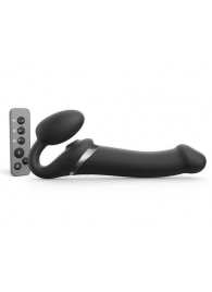 Черный безремневой страпон Multi Orgasm Size L с клиторальной стимуляцией - Strap-on-me - купить с доставкой в Улан-Удэ