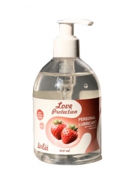 Лубрикант на водной снове Love Protection Strawberry с ароматом клубники - 300 мл. - Lola Games - купить с доставкой в Улан-Удэ