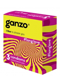 Презервативы с анестетиком для продления удовольствия Ganzo Long Love - 3 шт. - Ganzo - купить с доставкой в Улан-Удэ