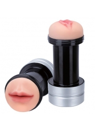 Двусторонний мастурбатор REALSTUFF 2 IN 1 HUMMER MOUTH   VAGINA - ротик и вагина - Dream Toys - в Улан-Удэ купить с доставкой