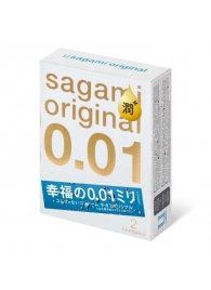 Увлажнённые презервативы Sagami Original 0.01 Extra Lub - 2 шт. - Sagami - купить с доставкой в Улан-Удэ
