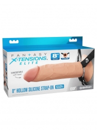 Полый страпон на ремнях 8’’ Hollow Silicone Strap-on - Pipedream - купить с доставкой в Улан-Удэ