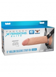 Полый страпон на ремнях 6’’ Hollow Silicone Strap-on - Pipedream - купить с доставкой в Улан-Удэ