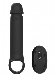 Черная насадка-удлинитель с вибрацией Vibrating Extender With Remote - Dream Toys - в Улан-Удэ купить с доставкой