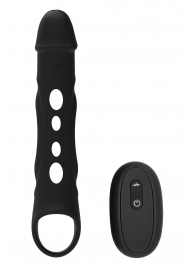Черная насадка-удлинитель Vibrating Extender With Remote с вибрацией - Dream Toys - в Улан-Удэ купить с доставкой