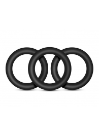 Набор из 3 черных эрекционных колец Black Small Penis Rings - Blush Novelties - в Улан-Удэ купить с доставкой