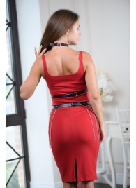 Черно-серебристая портупея-юбка plus size с цепочками - БДСМ Арсенал - купить с доставкой в Улан-Удэ
