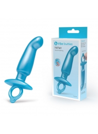 Голубая анальная пробка для массажа простаты Hither Silicone Prostate Plug - 14,3 см. - b-Vibe - в Улан-Удэ купить с доставкой