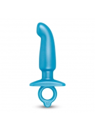 Голубая анальная пробка для массажа простаты Hither Silicone Prostate Plug - 14,3 см. - b-Vibe - в Улан-Удэ купить с доставкой