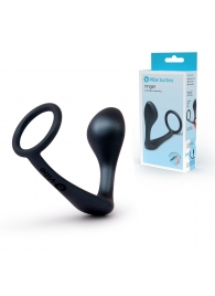 Черное эрекционное кольцо со стимулятором простаты Ringer Cock Ring   Plug - b-Vibe - в Улан-Удэ купить с доставкой