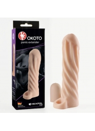 Телесная насадка-удлинитель Okoto со спиралевидным рельефом - 16 см. - Sitabella - в Улан-Удэ купить с доставкой