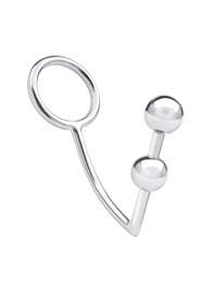 Кольцо на пенис с анальным стимулятором Two Bead Stainless Steel Anal Hook   Cock Ring - BlueLine - в Улан-Удэ купить с доставкой