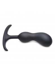 Черный массажер простаты с утяжелителями Premium Silicone Weighted Prostate Plug Medium - 16,3 см. - XR Brands - в Улан-Удэ купить с доставкой