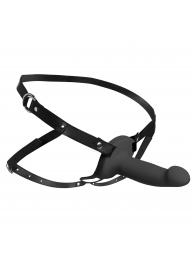 Черный полый страпон с вибрацией 2’’ Erection 28X Smooth Vibrating Silicone Penis Sheath - XR Brands - купить с доставкой в Улан-Удэ
