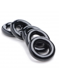 Комплект из 5 черных эрекционных колец для мошонки Ring Master Custom Ball Stretcher Kit - XR Brands - в Улан-Удэ купить с доставкой