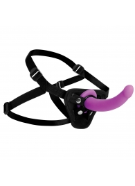 Лиловый поясной страпон Navigator Silicone G-Spot Dildo with Harness - 17,8 см. - XR Brands - купить с доставкой в Улан-Удэ