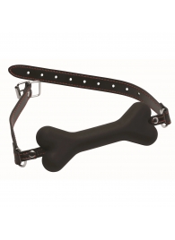 Черный кляп в форме косточки Hound Adjustable Dog Bone Gag - XR Brands - купить с доставкой в Улан-Удэ