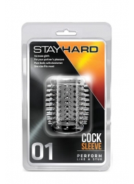 Прозрачная насадка с шипами STAY HARD COCK SLEEVE 01 CLEAR - Blush Novelties - в Улан-Удэ купить с доставкой