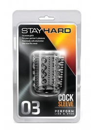 Прозрачная насадка с шипами и шишечками STAY HARD COCK SLEEVE 03 CLEAR - Blush Novelties - в Улан-Удэ купить с доставкой