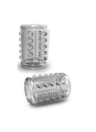 Прозрачная насадка с шипами и шишечками STAY HARD COCK SLEEVE 03 CLEAR - Blush Novelties - в Улан-Удэ купить с доставкой