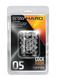 Прозрачная насадка с капельками STAY HARD COCK SLEEVE 05 CLEAR - Blush Novelties - в Улан-Удэ купить с доставкой