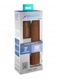 Коричневая насадка на член 2  Silicone X-tension - 20,3 см. - Pipedream - в Улан-Удэ купить с доставкой