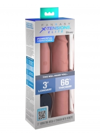 Телесная вибронасадка на член 3  Vibrating Mega X-tension with Remote - 22,9 см. - Pipedream - в Улан-Удэ купить с доставкой