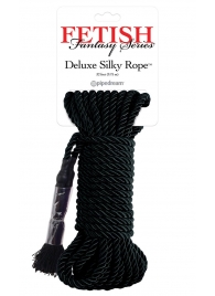 Черная веревка для фиксации Deluxe Silky Rope - 9,75 м. - Pipedream - купить с доставкой в Улан-Удэ