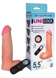 Фаллическая насадка Харнесс UNICOCK 5,5  с вибрацией - 17 см. - LOVETOY (А-Полимер) - купить с доставкой в Улан-Удэ