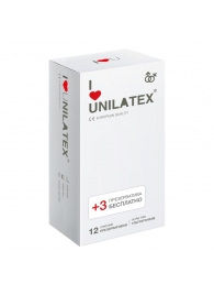 Ультратонкие презервативы Unilatex Ultra Thin - 12 шт. + 3 шт. в подарок - Unilatex - купить с доставкой в Улан-Удэ