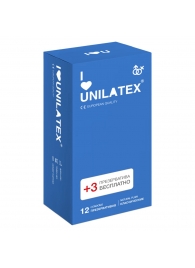 Классические презервативы Unilatex Natural Plain - 12 шт. + 3 шт. в подарок - Unilatex - купить с доставкой в Улан-Удэ