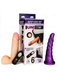 Вибрострапон с двумя насадками UniStrap - 18 и 18 см. - LOVETOY (А-Полимер) - купить с доставкой в Улан-Удэ