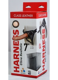 Насадка-фаллоимитатор на кожаных трусиках Harness Ultra Realistic 7  - 18 см. - LOVETOY (А-Полимер) - купить с доставкой в Улан-Удэ