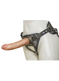 Насадка-фаллоимитатор на кожаных трусиках Harness Ultra Realistic 7  - 18 см. - LOVETOY (А-Полимер) - купить с доставкой в Улан-Удэ