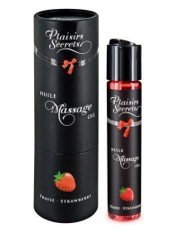 Массажное масло с ароматом клубники Huile de Massage Gourmande Fraise des Bois - 59 мл. - Plaisir Secret - купить с доставкой в Улан-Удэ