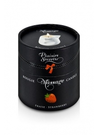Массажная свеча с ароматом клубники Bougie de Massage Gourmande Fraise - 80 мл. - Plaisir Secret - купить с доставкой в Улан-Удэ