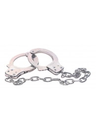 Наручники из металла с длинной цепочкой CHROME HANDCUFFS METAL HANDCUFFS W. KEY - NMC - купить с доставкой в Улан-Удэ