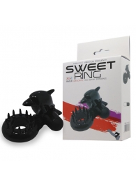 Чёрное эрекционное виброкольцо Sweet Ring с дельфинчиком - Baile - в Улан-Удэ купить с доставкой