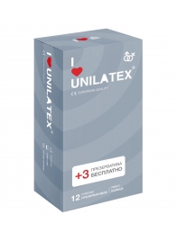Презервативы с рёбрами Unilatex Ribbed - 12 шт. + 3 шт. в подарок - Unilatex - купить с доставкой в Улан-Удэ