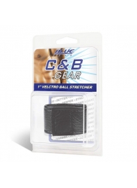 Чёрная утяжка на мошонку 1  Velcro Ball Stretcher - BlueLine - купить с доставкой в Улан-Удэ