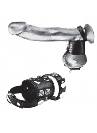 Утяжка на пенис и мошонку Cock Ring With 1.5  Ball Stretcher And Optional Weight Ring - BlueLine - купить с доставкой в Улан-Удэ