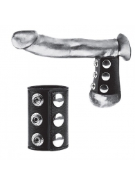 Утяжка на пенис на кнопочках 100% PVC STRAP WITH METAL SNAP - BlueLine - купить с доставкой в Улан-Удэ