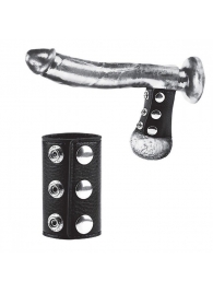Чёрная утяжка на кнопках 100% PVC STRAP WITH METAL SNAP - BlueLine - купить с доставкой в Улан-Удэ