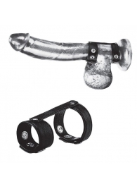 Утяжка на пенис с клёпками Duo Snap Cock And Ball Ring - BlueLine - купить с доставкой в Улан-Удэ