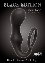 Чёрное эрекционное кольцо с анальной пробкой Double Pleasure Anal Plug - Lola Games - в Улан-Удэ купить с доставкой