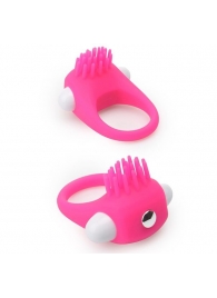 Розовое эрекционное кольцо с щеточкой LIT-UP SILICONE STIMU RING 5 - Dream Toys - в Улан-Удэ купить с доставкой