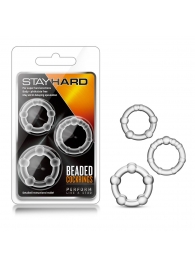 Набор из 3 прозрачных эрекционных колец Stay Hard Beaded Cockrings - Blush Novelties - в Улан-Удэ купить с доставкой