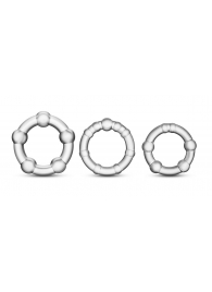 Набор из 3 прозрачных эрекционных колец Stay Hard Beaded Cockrings - Blush Novelties - в Улан-Удэ купить с доставкой
