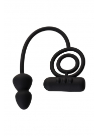 Чёрное эрекционное кольцо с вибропулькой и анальным хвостом - Erotist Adult Toys - в Улан-Удэ купить с доставкой
